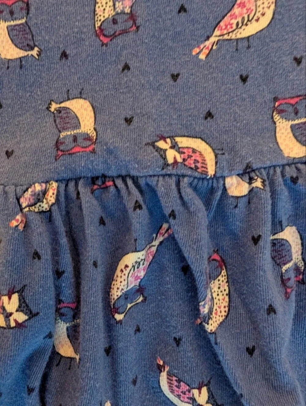 Gymboree Girls' Blue Dress With An all-over Bird Print Cotton Size S (5 - 6)
